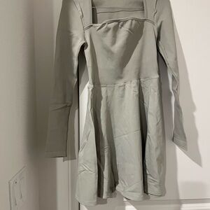 Green Gray Long Sleeve Dress